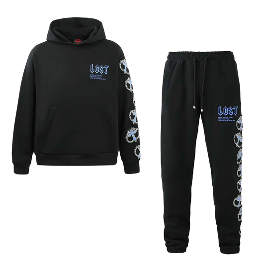 Lost Intricacy Sweatsuit (Black/Blue)
