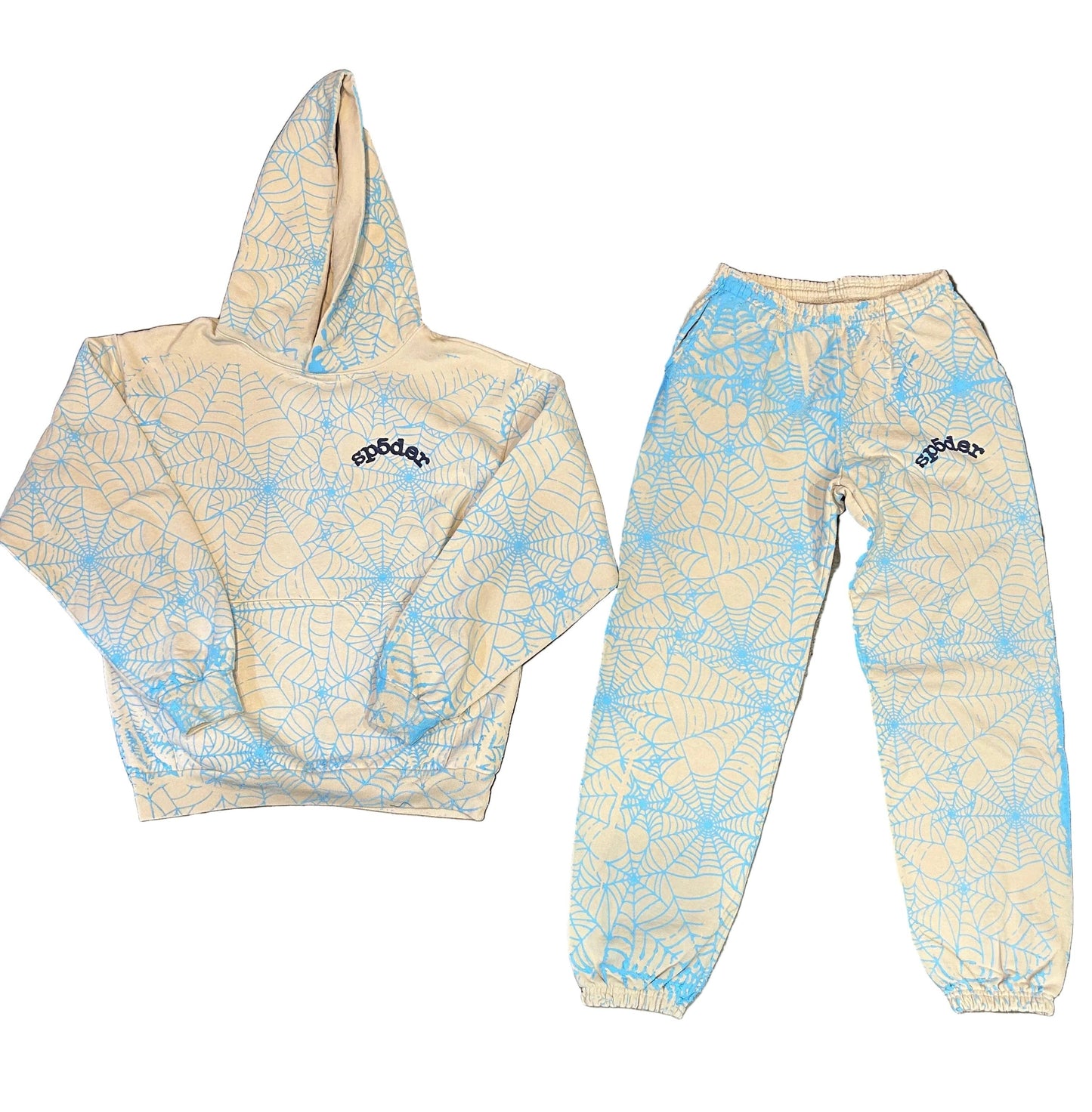 Sp5der Sweatsuit (Grey/Light Blue)