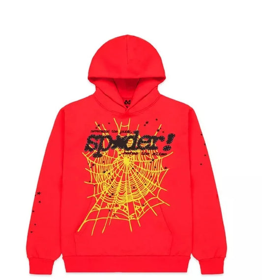 Sp5der Hoodie (Red/Gold)
